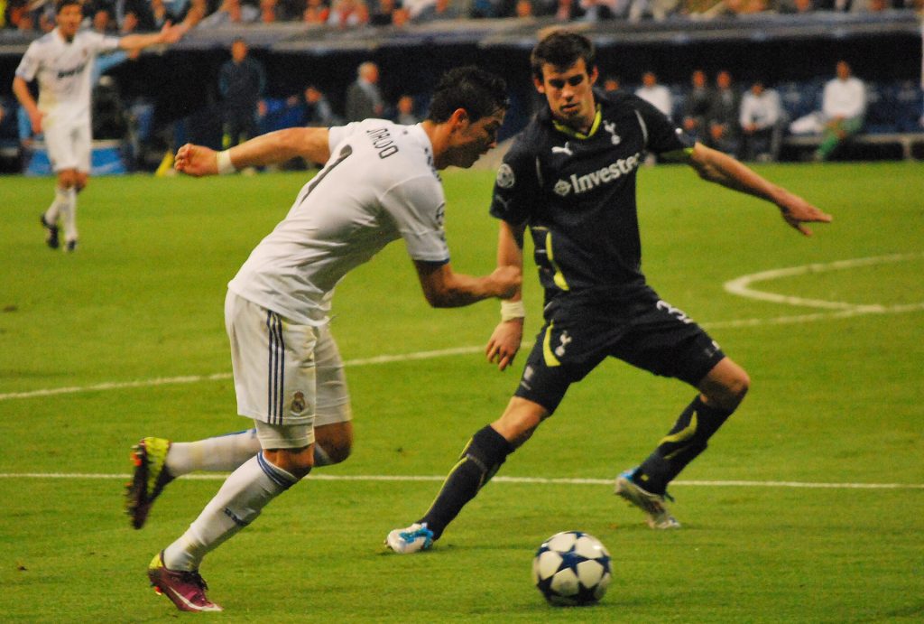 Cristiano Ronaldo in action during a football match