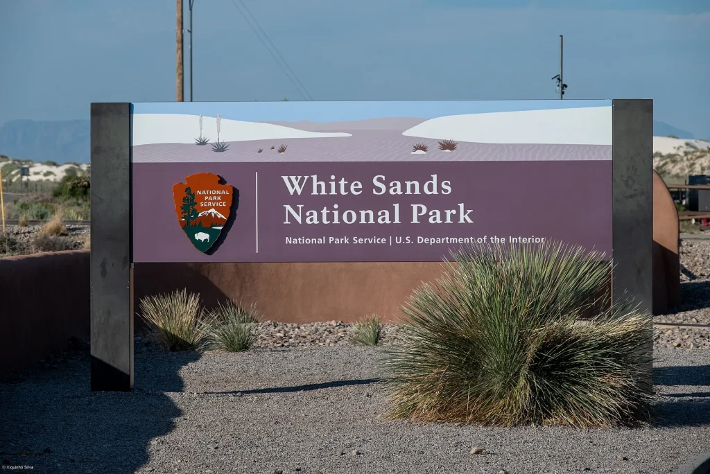 Textured ridges of white gypsum sand photographed at White Sands National Park